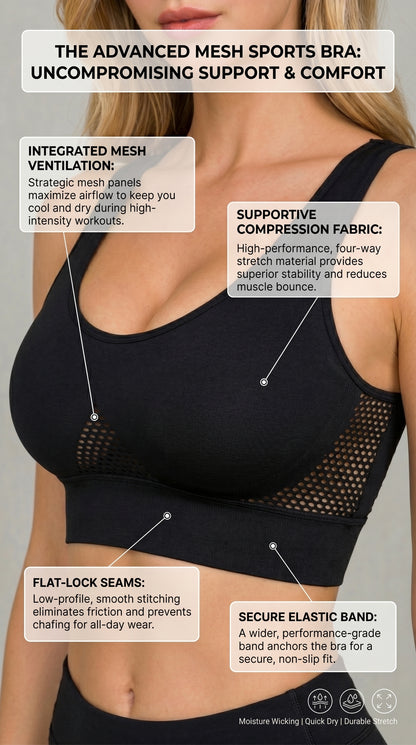 Breathable sports bra