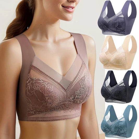 Plus Size Ice Silk Seamless Push-Up Bra