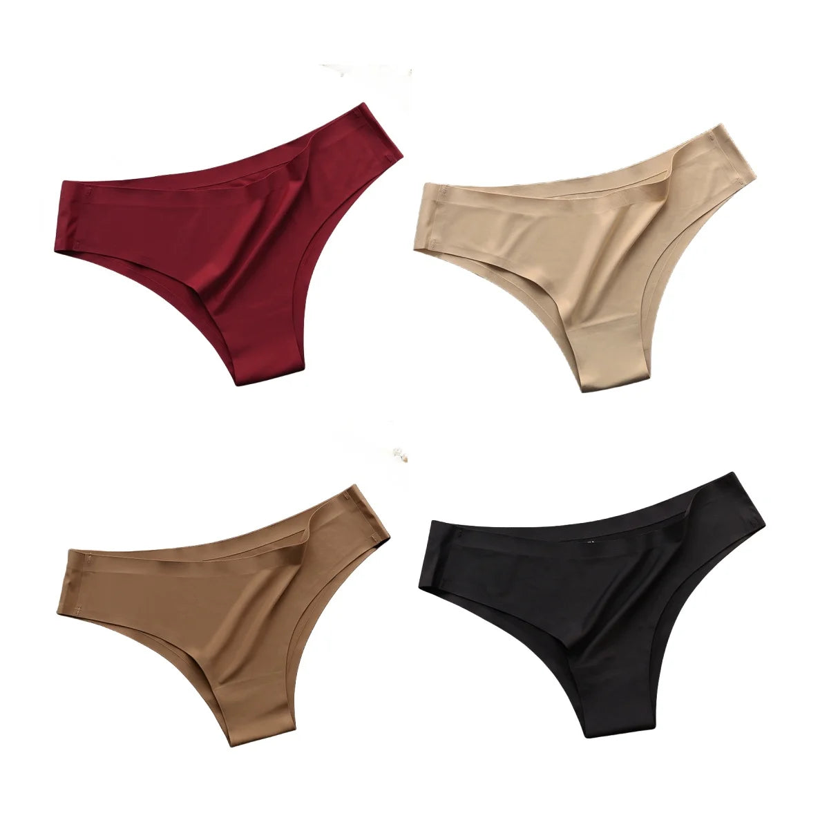 4-Pack Ice Silk Seamless G-String Panties