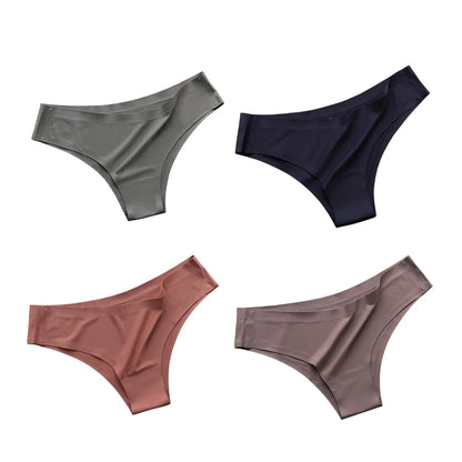 4-Pack Ice Silk Seamless G-String Panties