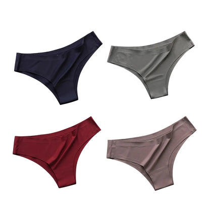 4-Pack Ice Silk Seamless G-String Panties