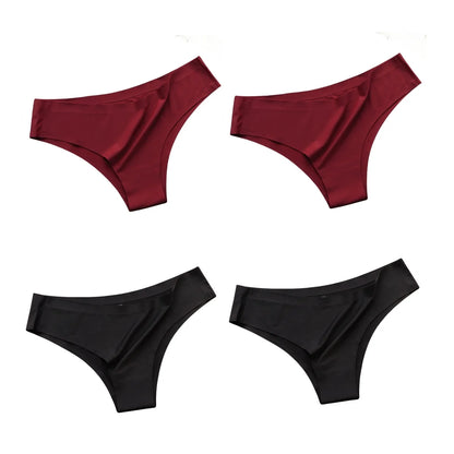 4-Pack Ice Silk Seamless G-String Panties