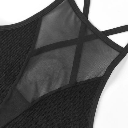 Sexy Mesh Backless Corset Crop Top