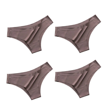 4-Pack Ice Silk Seamless G-String Panties