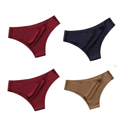 4-Pack Ice Silk Seamless G-String Panties