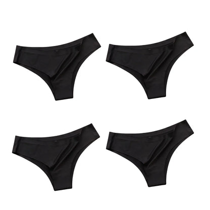 4-Pack Ice Silk Seamless G-String Panties