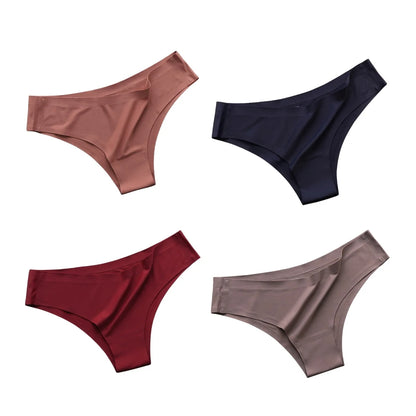 4-Pack Ice Silk Seamless G-String Panties