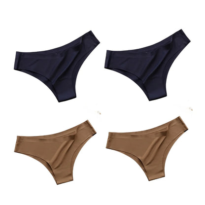 4-Pack Ice Silk Seamless G-String Panties