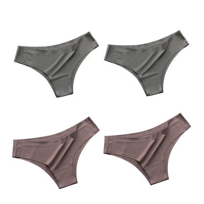 4-Pack Ice Silk Seamless G-String Panties