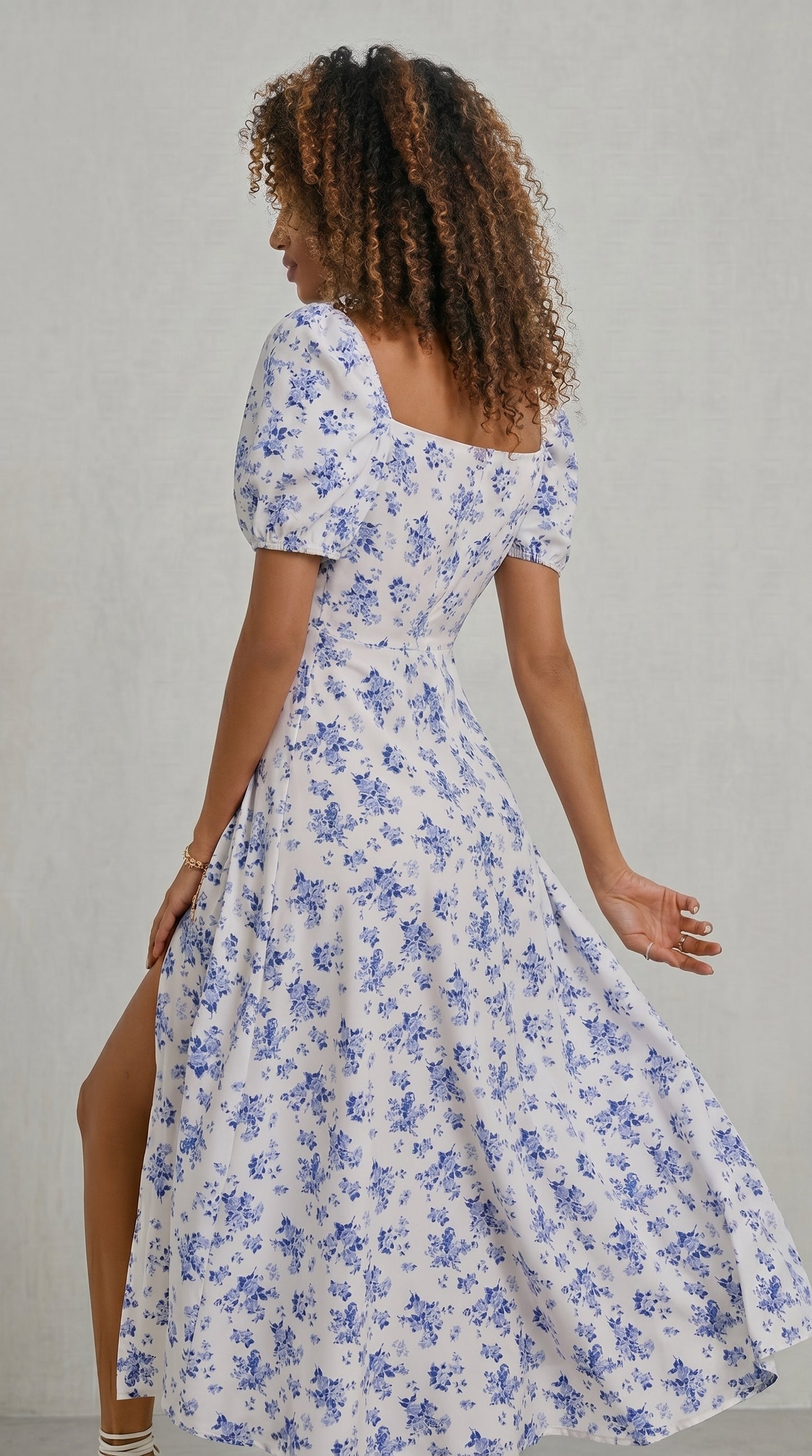 Floral Spaghetti Strap Bodycon Midi Dress