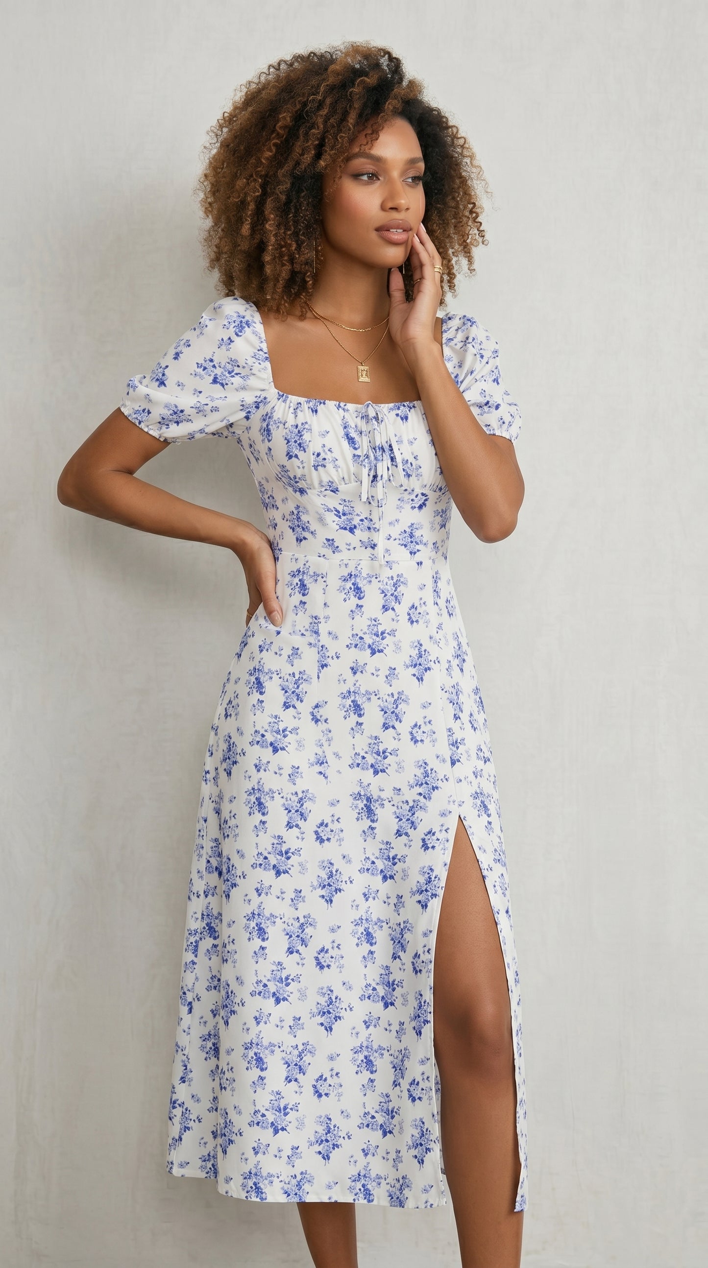 Floral Spaghetti Strap Bodycon Midi Dress
