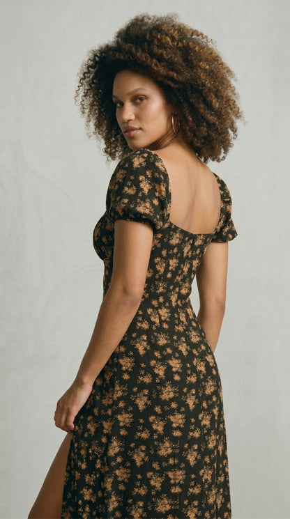 Floral Spaghetti Strap Bodycon Midi Dress