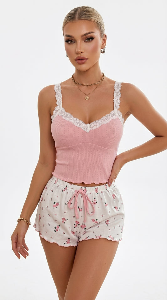 Sexy Lace Camisole Pajama Set