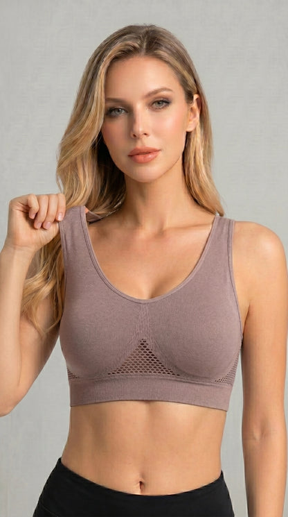 Breathable sports bra