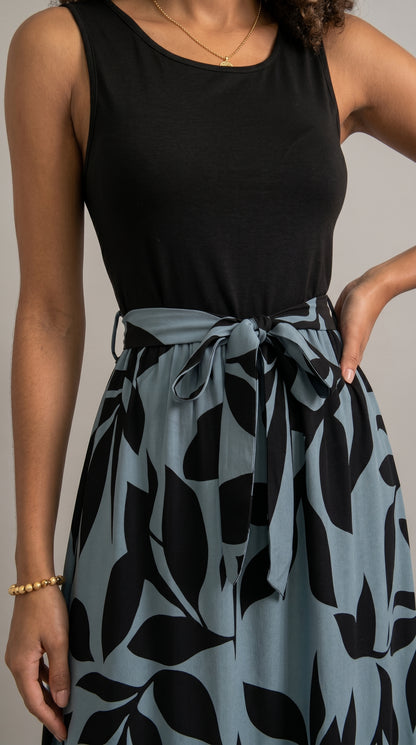 Floral Print Sleeveless Fitted Dress