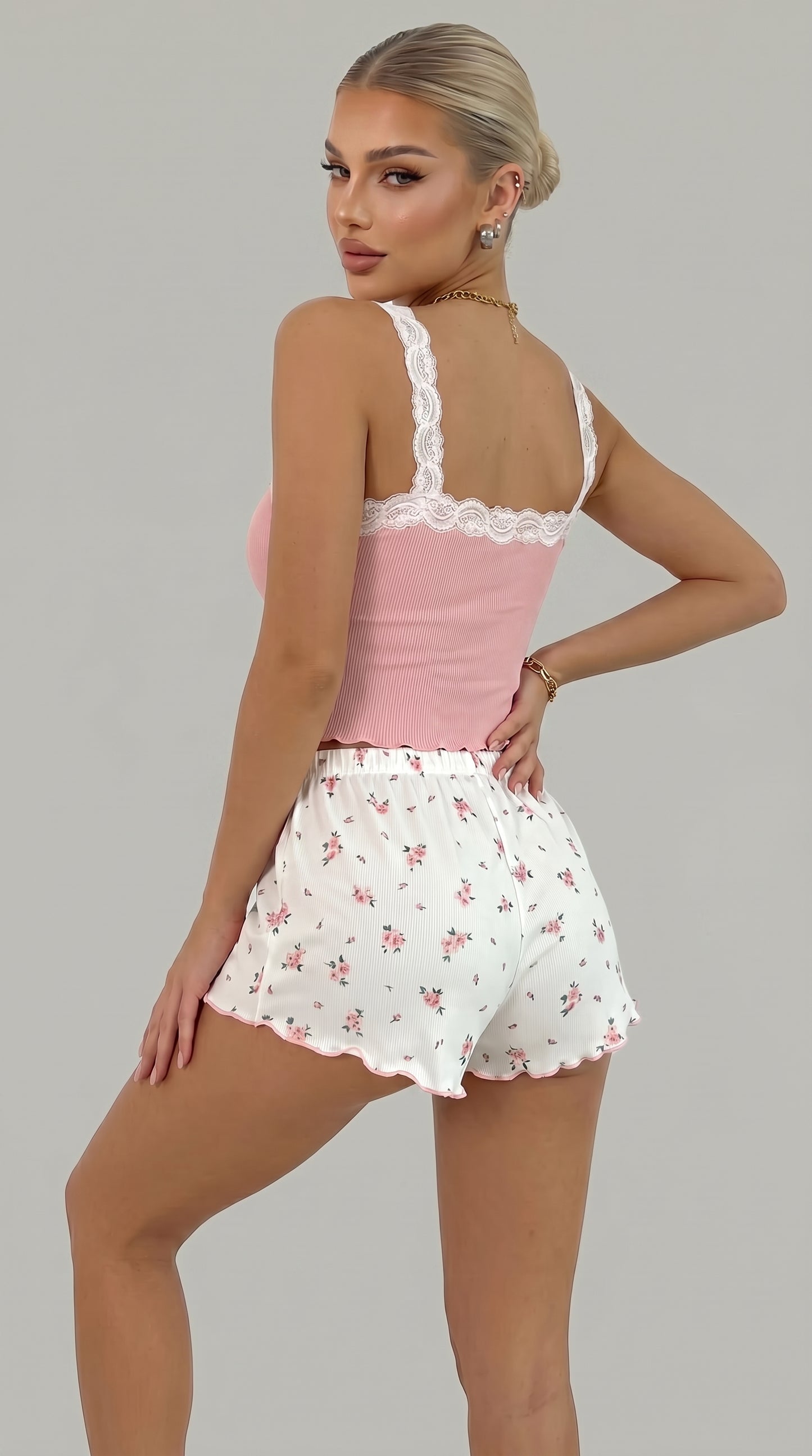 Sexy Lace Camisole Pajama Set