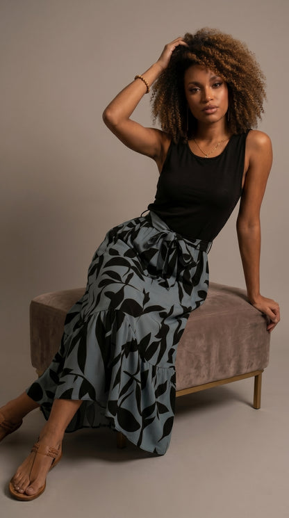 Floral Print Sleeveless Fitted Dress